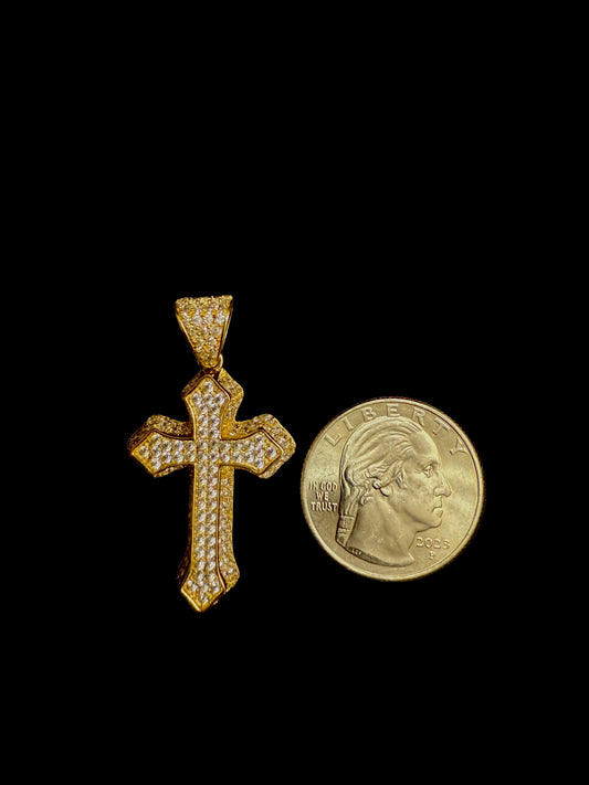 14k CROSS W/ Cubic Zirconia