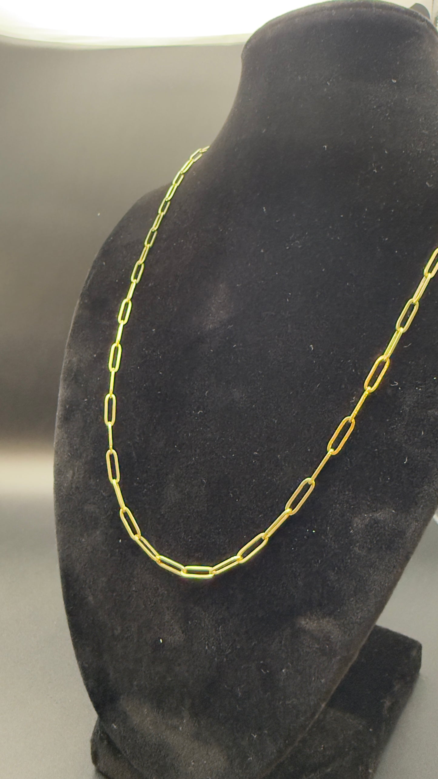 10k GOLD PAPER CLIP 20” NECKLACE