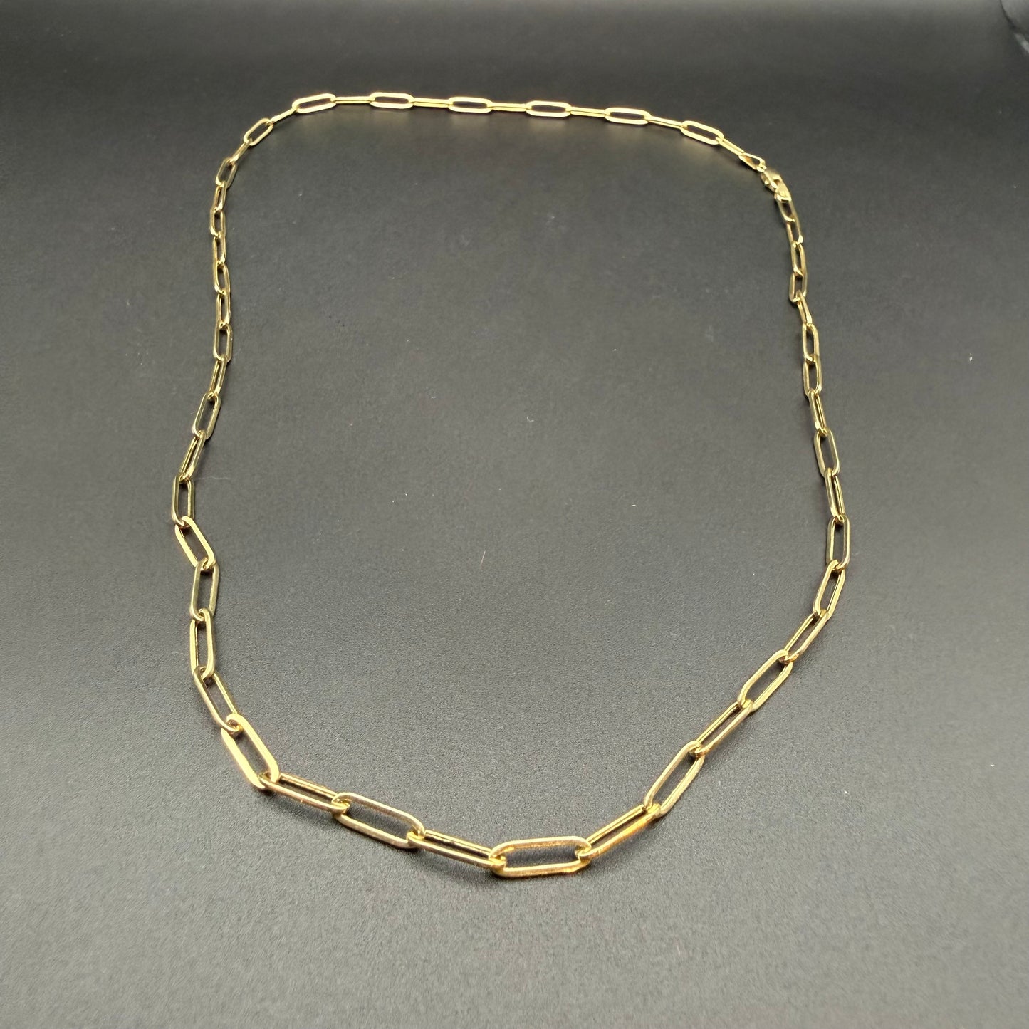 10k GOLD PAPER CLIP 20” NECKLACE