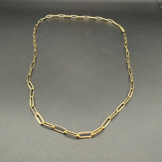10k GOLD PAPER CLIP 18” NECKLACE