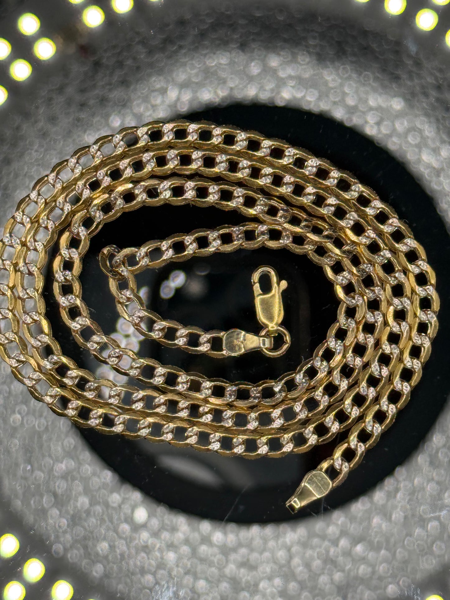 10k TWO TONE GOLD MIAMI CURB 20” 4mm