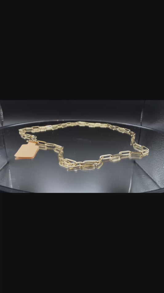 10k GOLD PAPER CLIP 18” NECKLACE